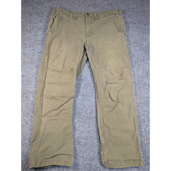 Eddie Bauer Pants Mens 38‎ Green Relaxed Stretch Canvas Utility Pants Hike 36x27 - Picture 1 of 14